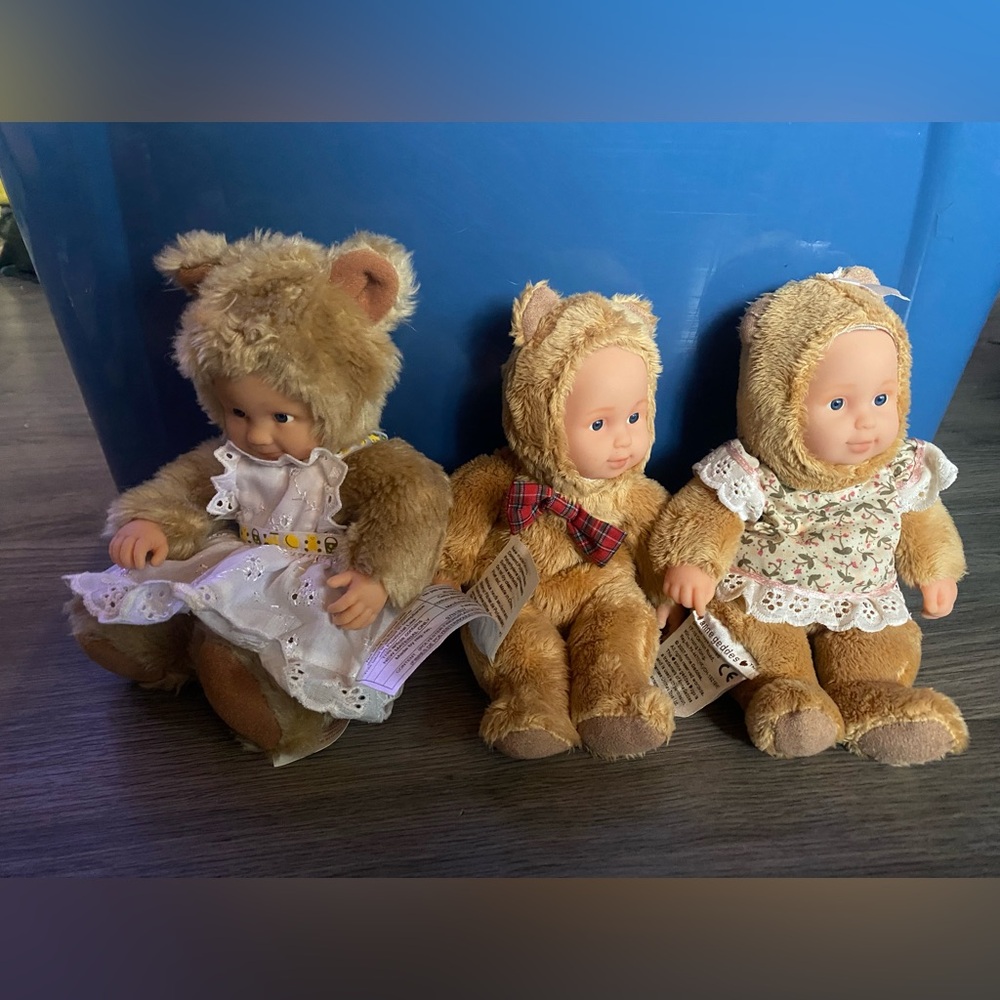 Anne Geddes Charming Brown Plush Doll Trio
